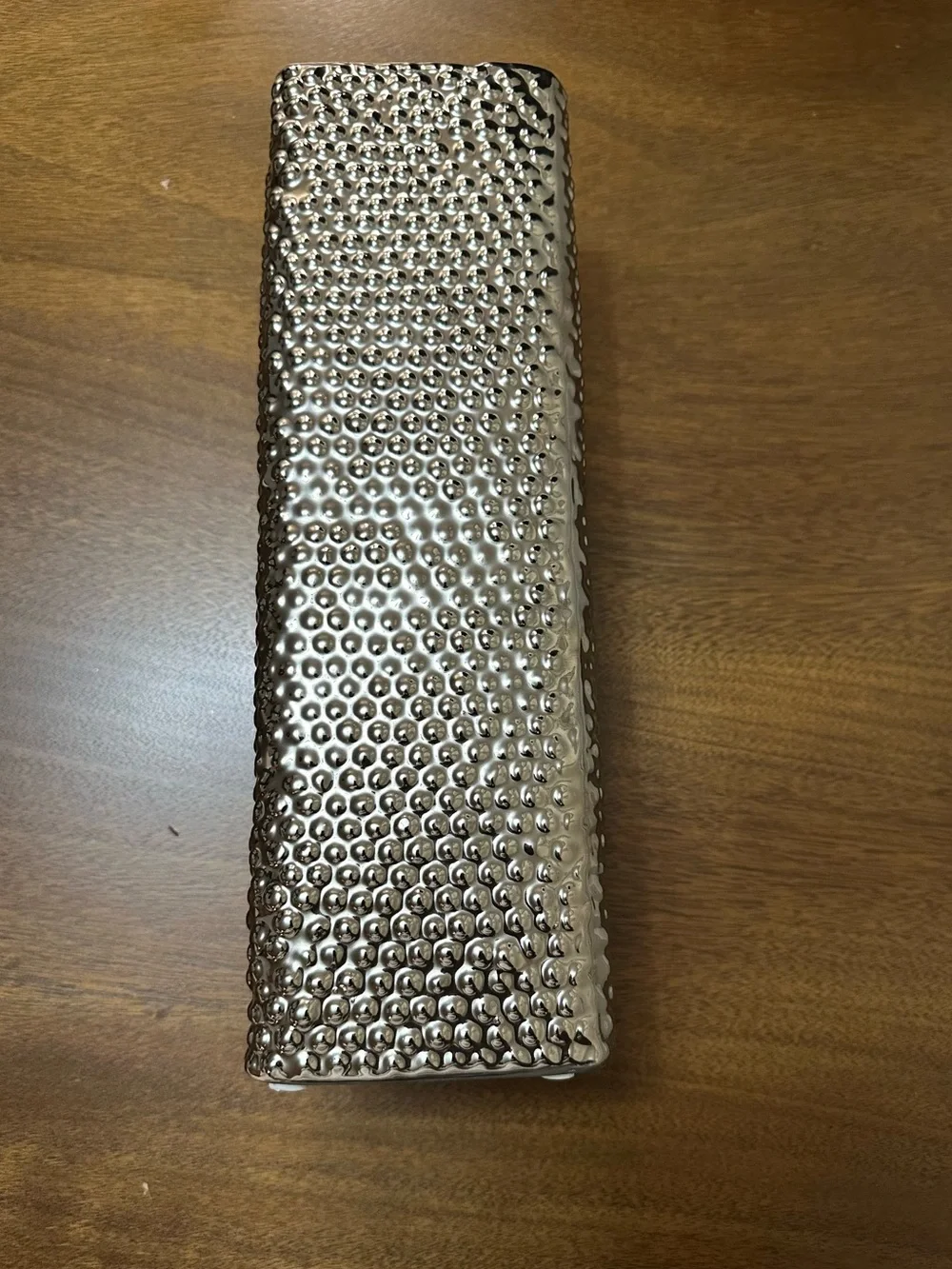 Metallic Silver Textured Decorative Vase - Home Accents